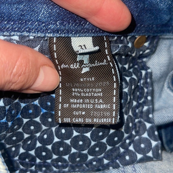 Euc 7 Seven For All Mankind Low Rise Straight Leg Denim Jeans 30 31 - Picture 9 of 9